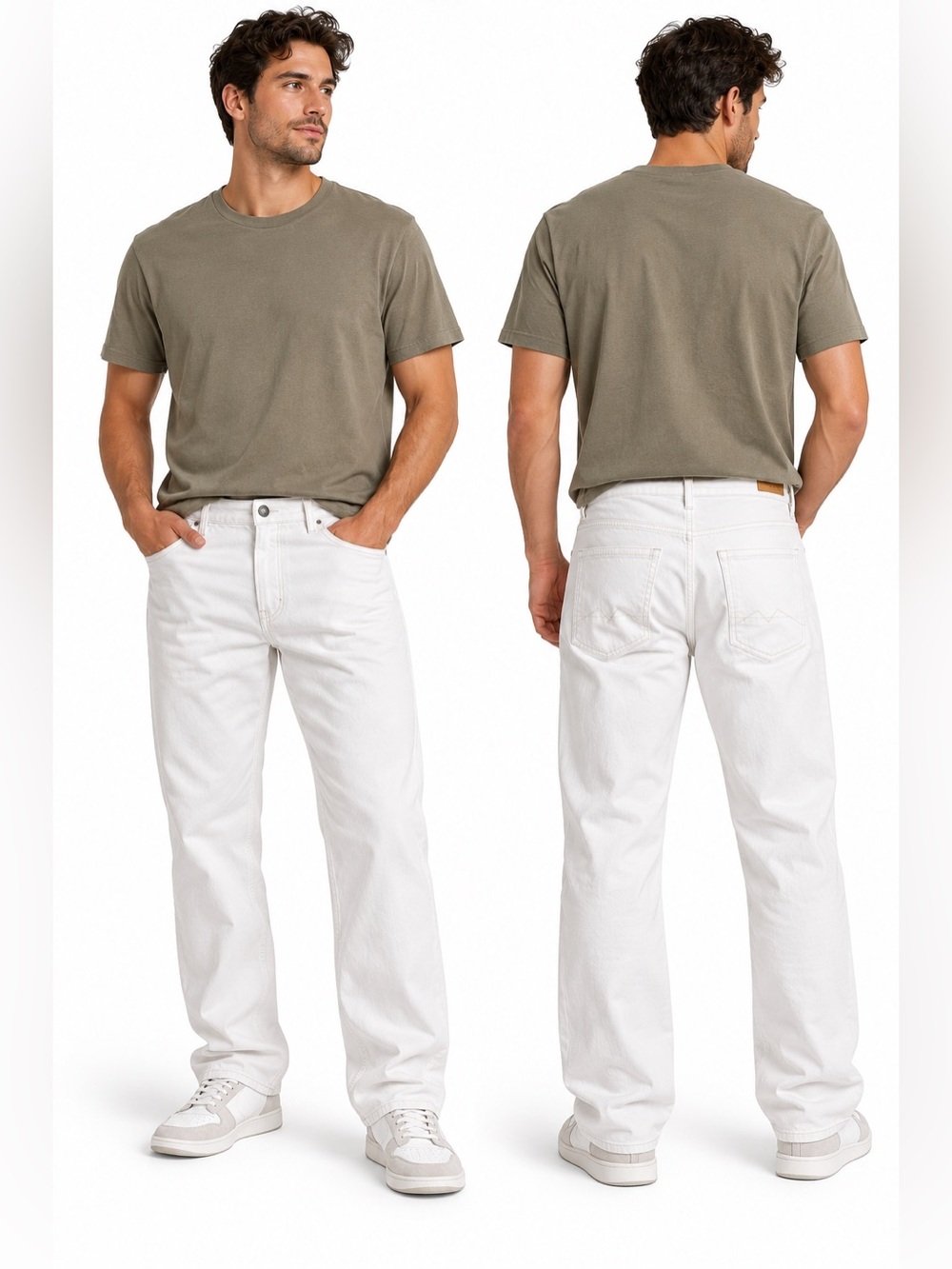 Blend Cloud Loose Fit Jeans White Straight Leg